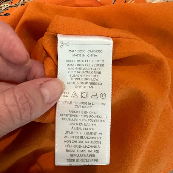 Equipment Floral Orange Wrap Dress Size Large - Picture 14 of 16